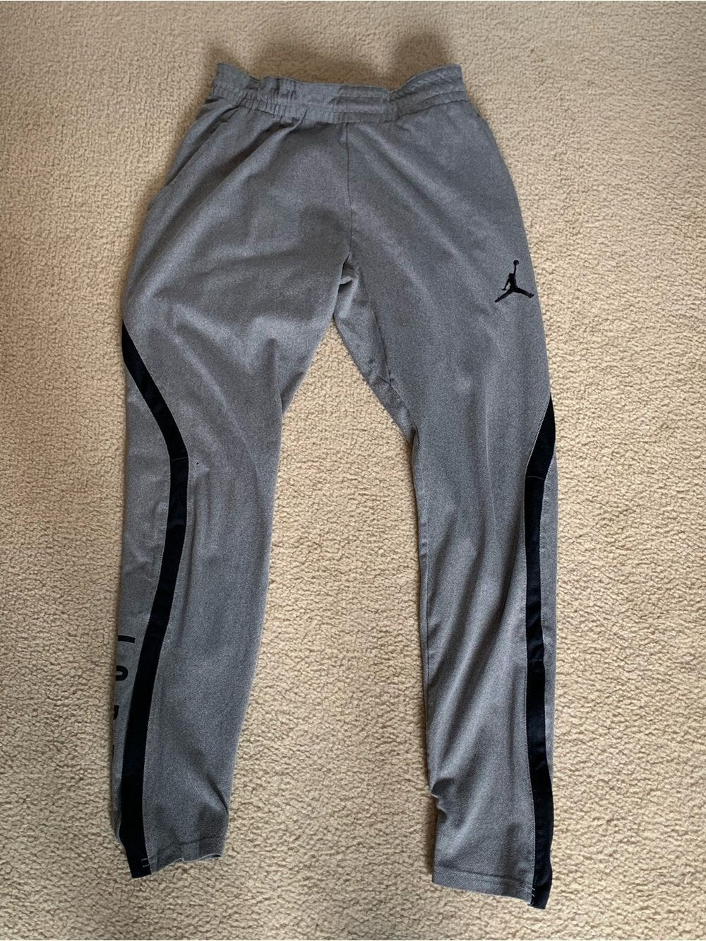 Jordan Grey Sweatpants with Black Side Stripes